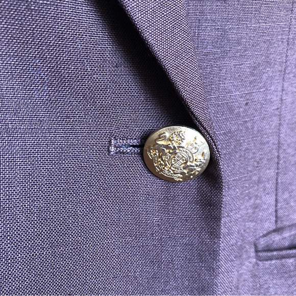 Talbots VIntage Double Breasted Linen Blazer Brown Size 2P - Picture 12 of 13